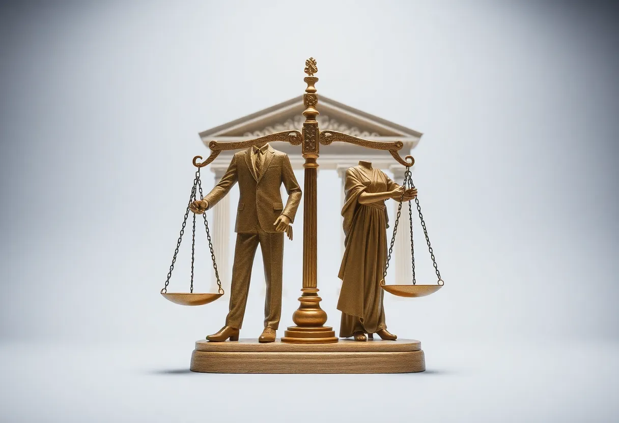 An abstract representation of the balance of power in government.