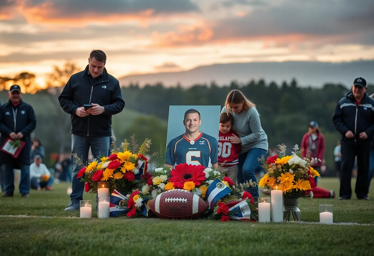 A peaceful tribute scene representing the life of Charles Richard Hinton, highlighting devotion to family and sports.