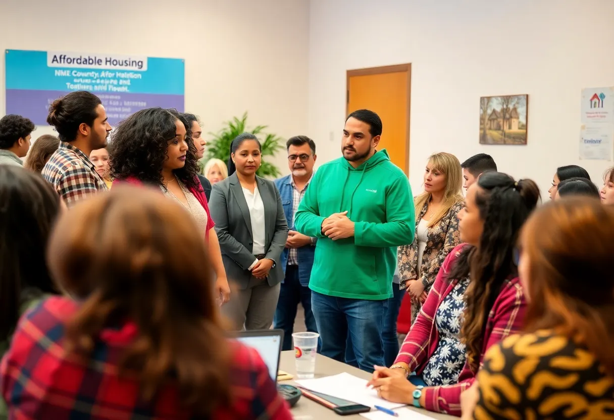Community members engaged in a discussion about affordable housing solutions