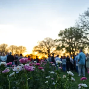 Community gathering in tribute to a beloved local figure.