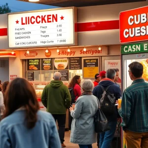 A busy gas station in Mississippi serving delicious local food.