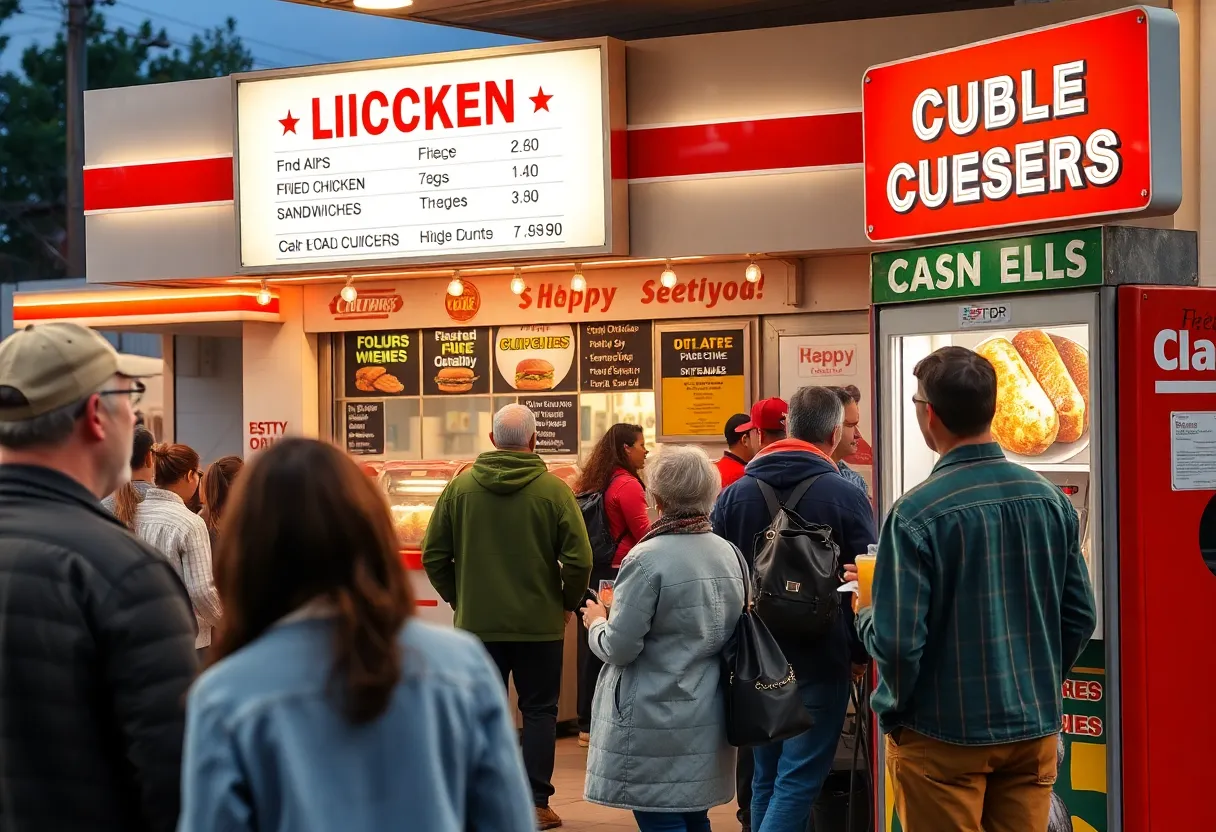 A busy gas station in Mississippi serving delicious local food.