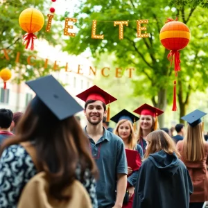 Celebration of Jonesboro students' academic achievements at a college campus