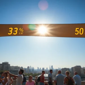 A sunny day in Memphis with high temperatures indicated