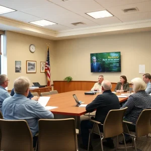 Murfreesboro City Council members in a workshop session.