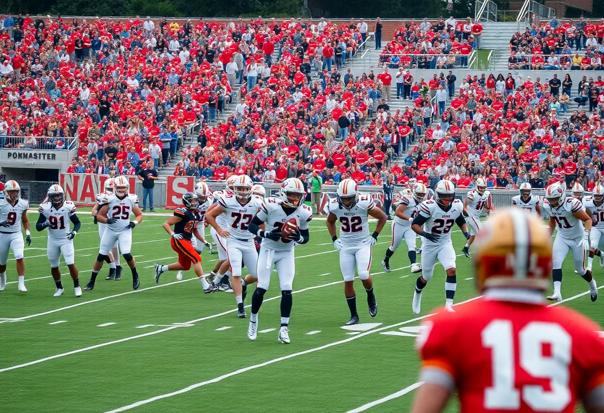 Ole Miss football team training on the field