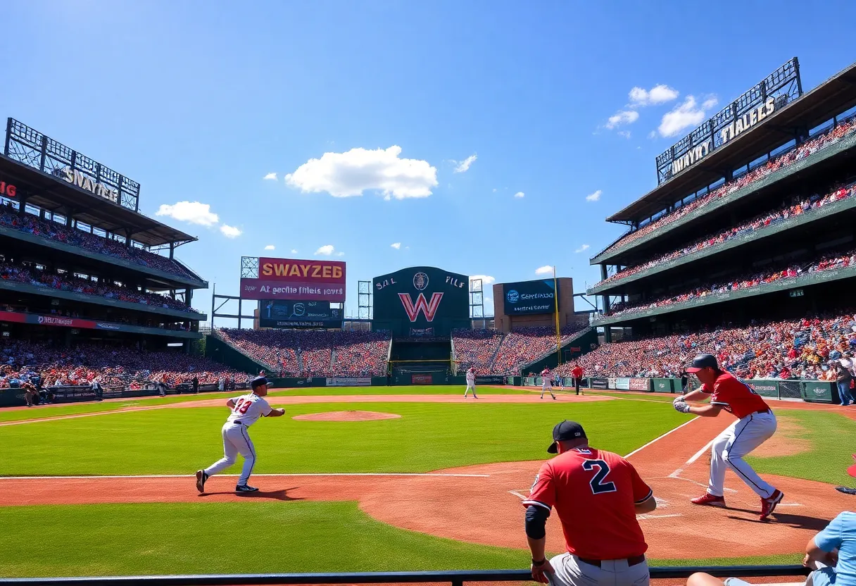 Ole Miss Rebels baseball team playing in a championship game