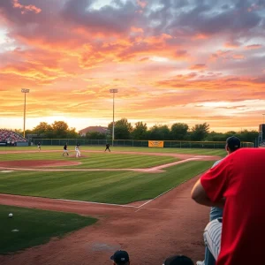 Ole Miss softball team playing a game at Nusz Park