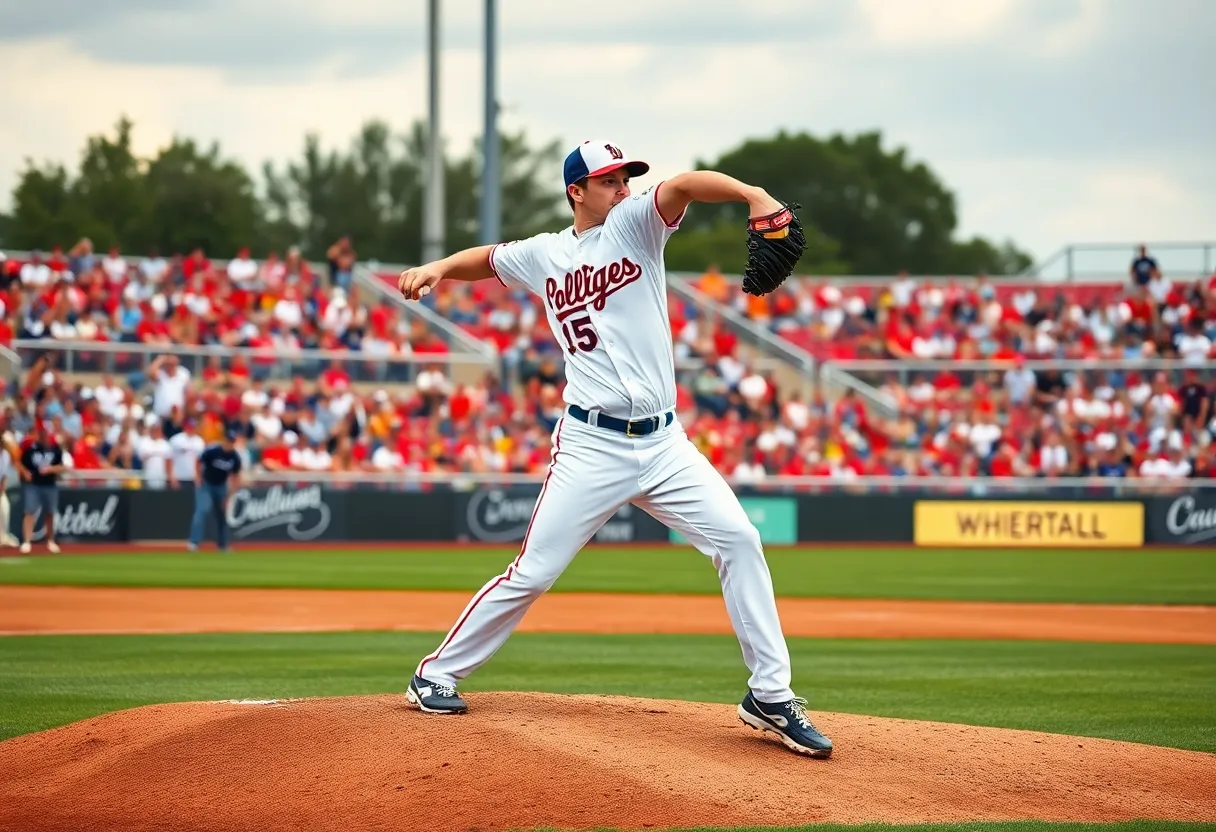 Ole Miss baseball pitcher in action