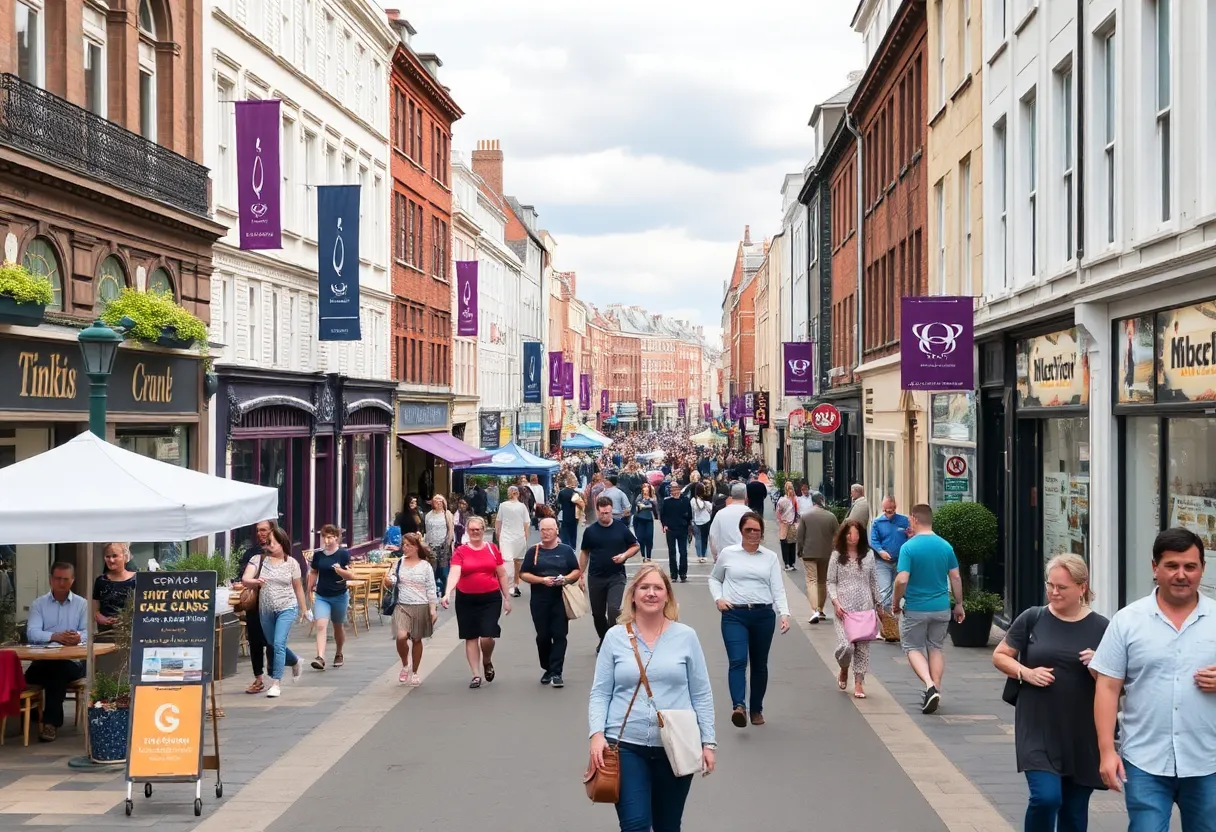 A view of Oxford Street after transformation to a pedestrian area
