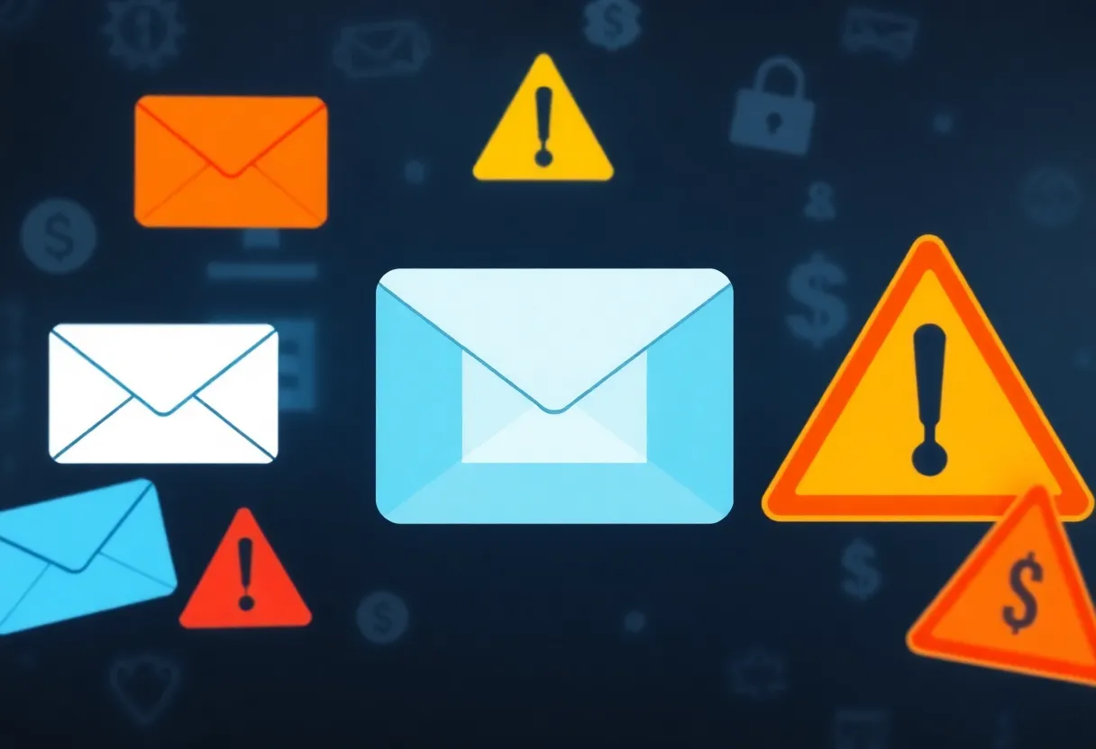 Illustration of phishing email scam