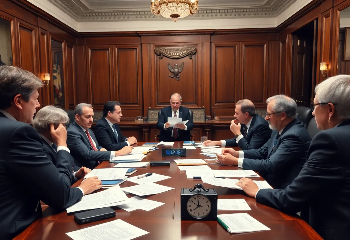 Policymakers engaged in serious discussion about government legislation