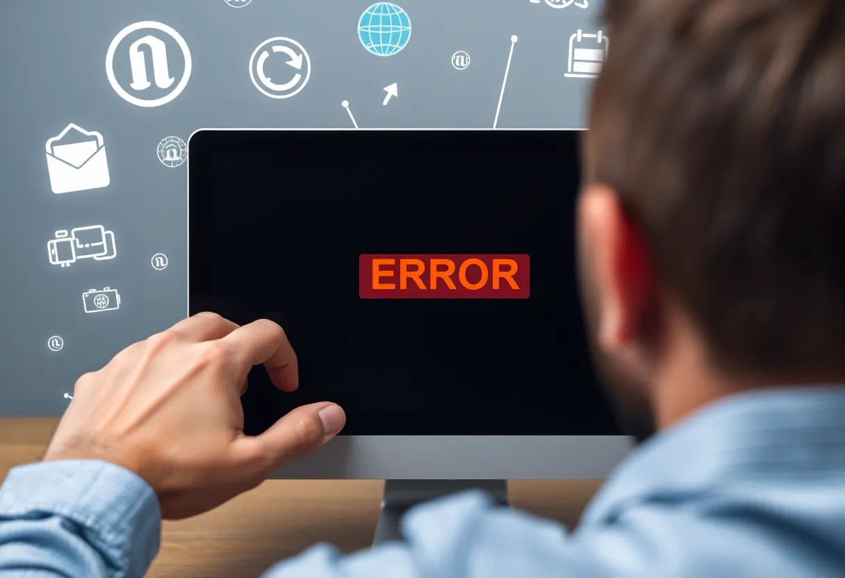 Frustrated user with news website error message