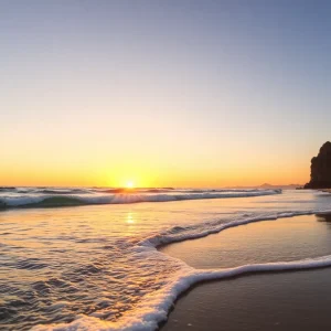 Sunset view over the beach in Cabo San Lucas, Mexico