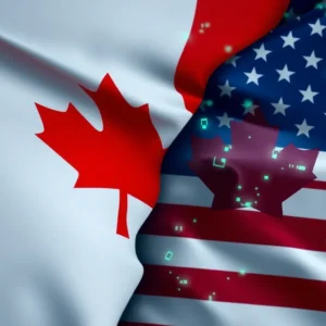 Flags of Canada and the United States symbolizing trade relations