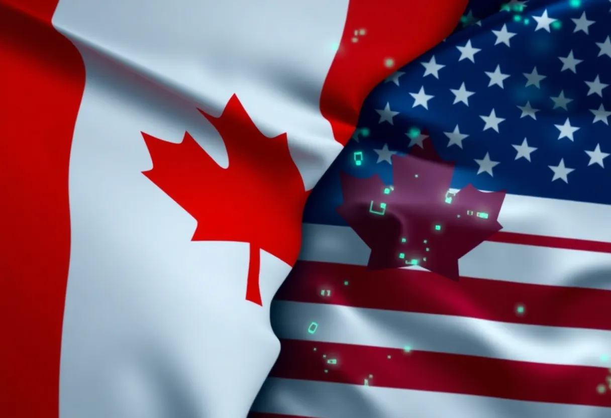 Flags of Canada and the United States symbolizing trade relations