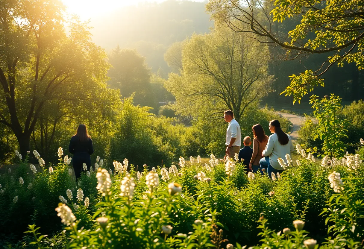 A peaceful landscape symbolizing community and love