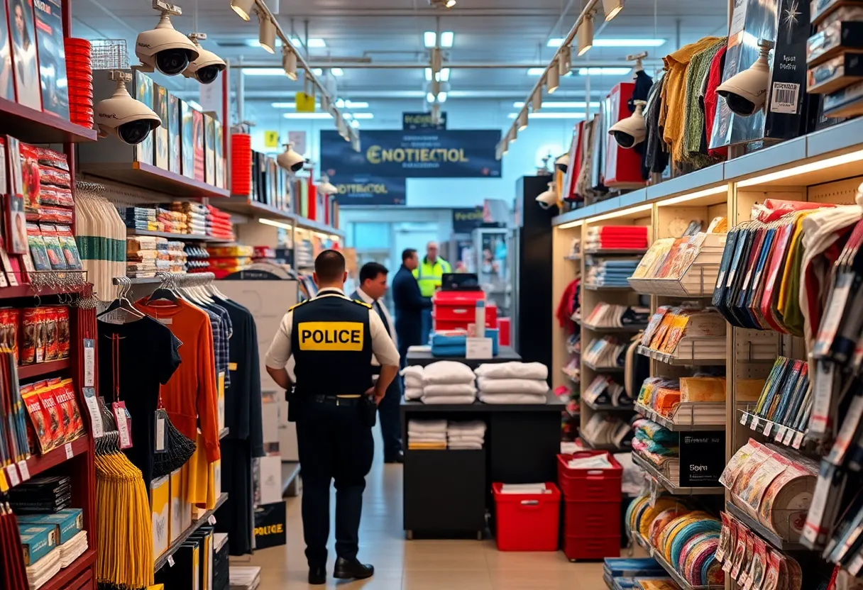 Investigation scene at Home Depot with police presence