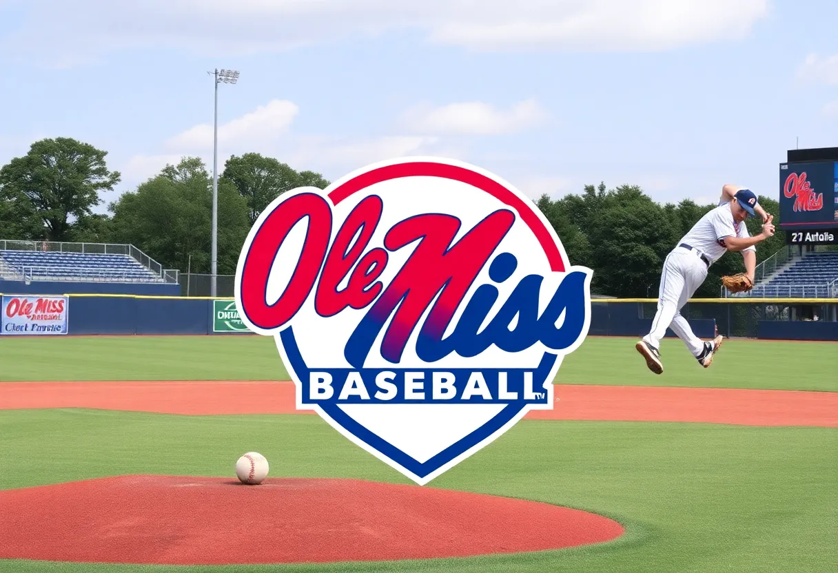 Ole Miss baseball pitcher in action on the field