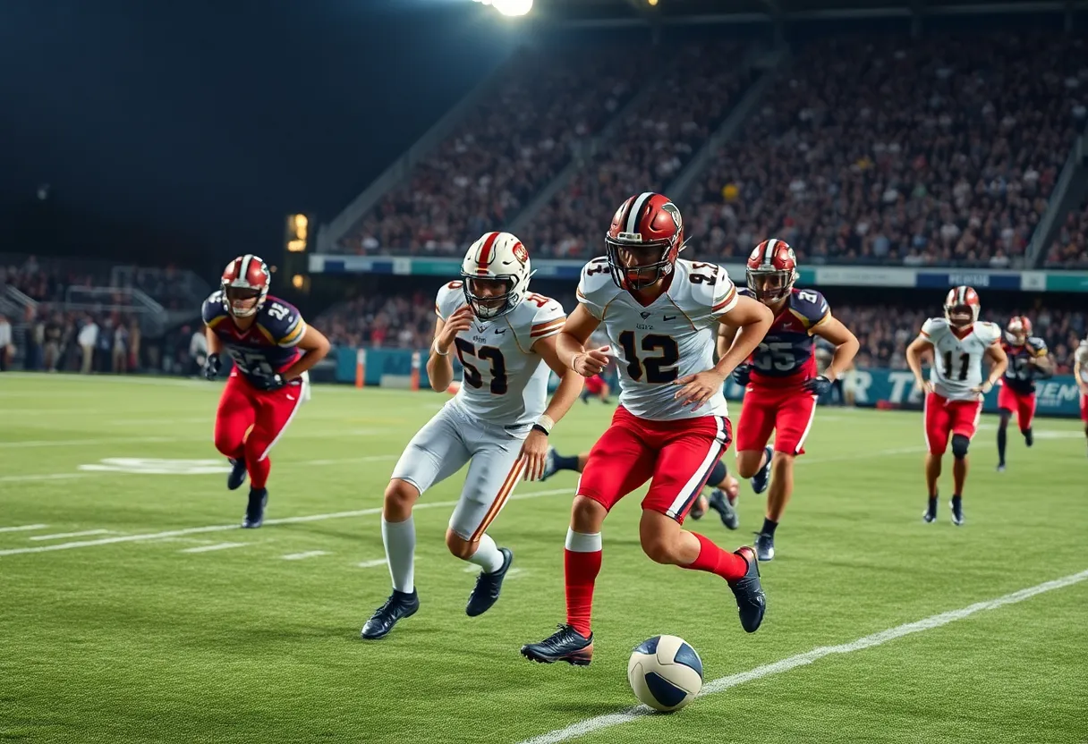 Football player showcasing athleticism on the field