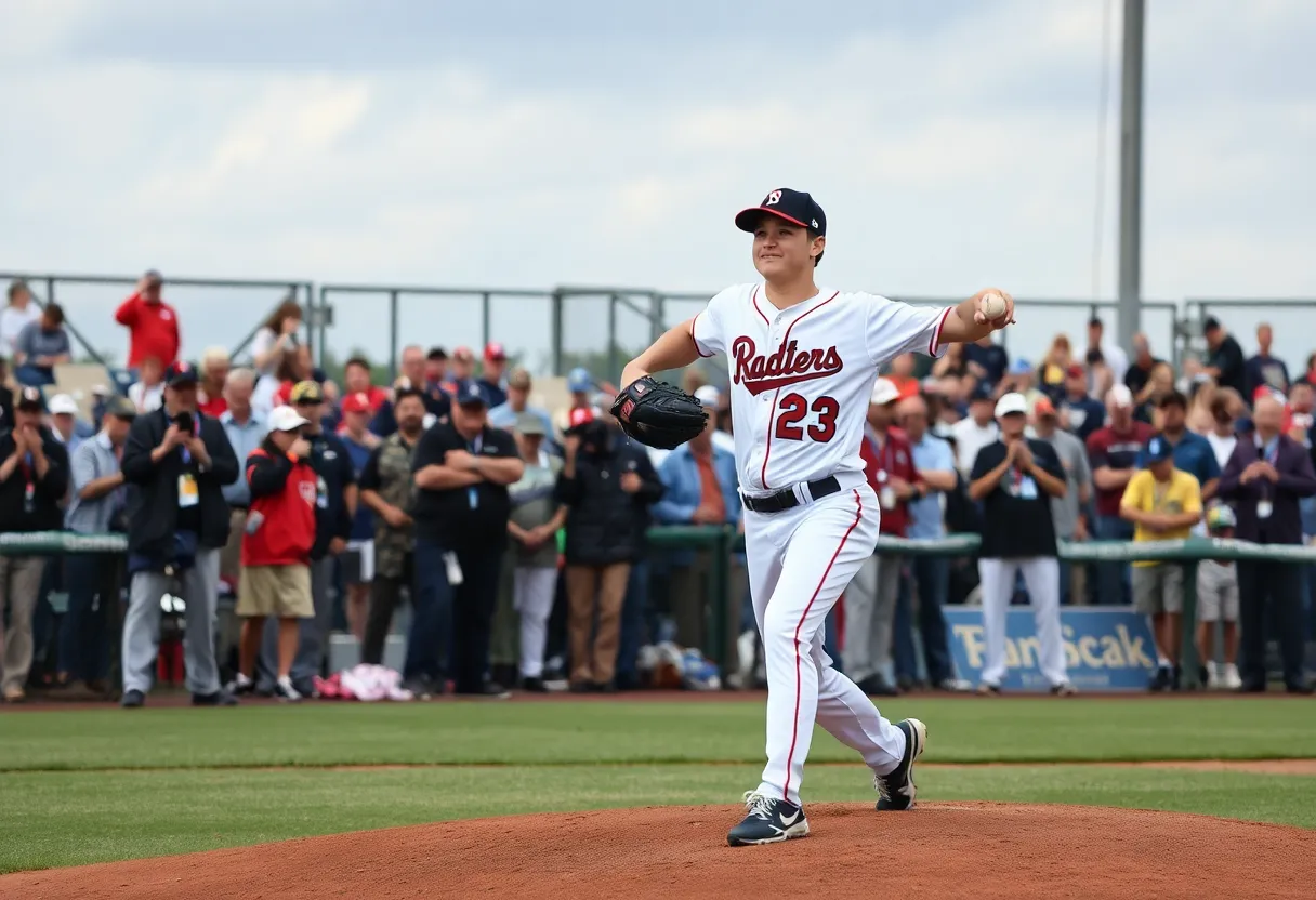 Mason Morris pitching at MLB Draft