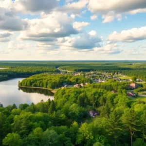 A scenic view of Mississippi's natural landscape highlighting its charming towns and lush surroundings.