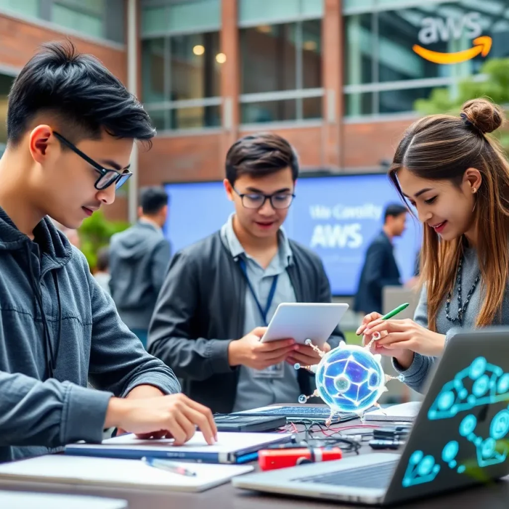 Students engaged in an AI project at Mississippi State University
