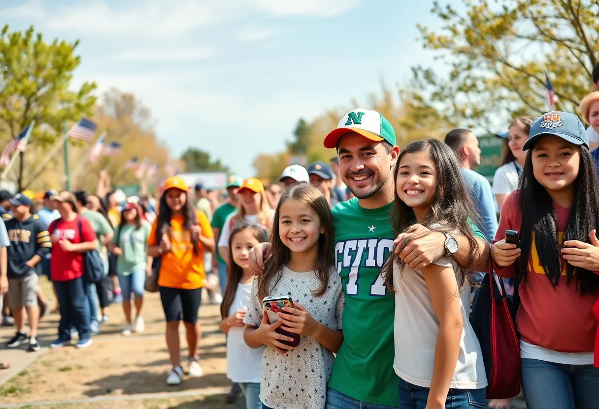 Community event celebrating Ole Miss athletics with fans and families.