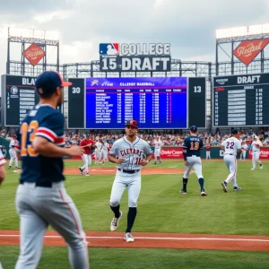Ole Miss baseball team during the MLB Draft
