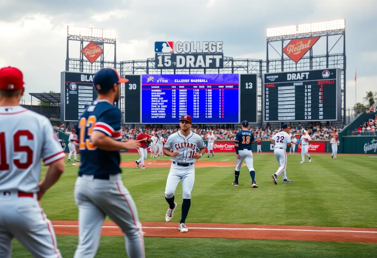Ole Miss baseball team during the MLB Draft