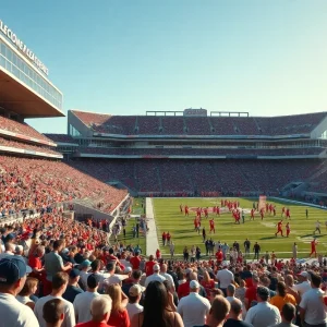 Crowd at an Ole Miss football game showing team spirit