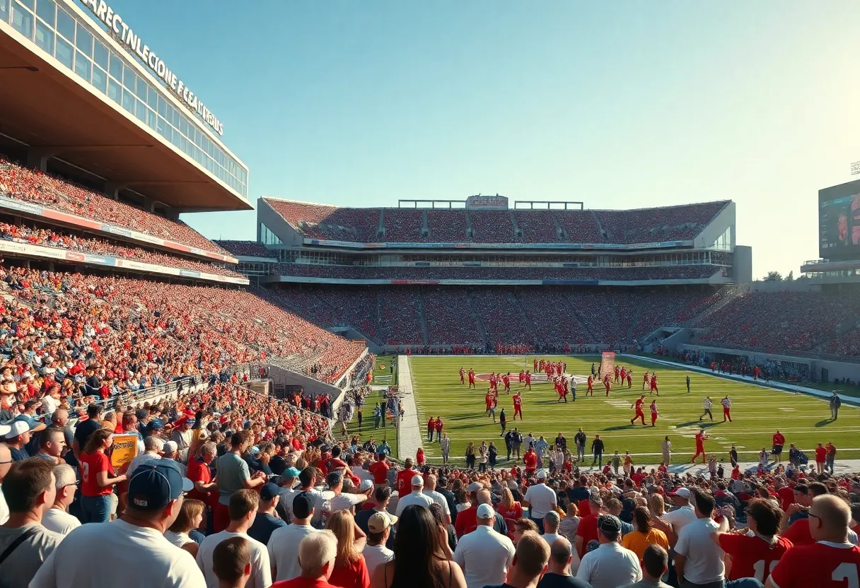 Crowd at an Ole Miss football game showing team spirit