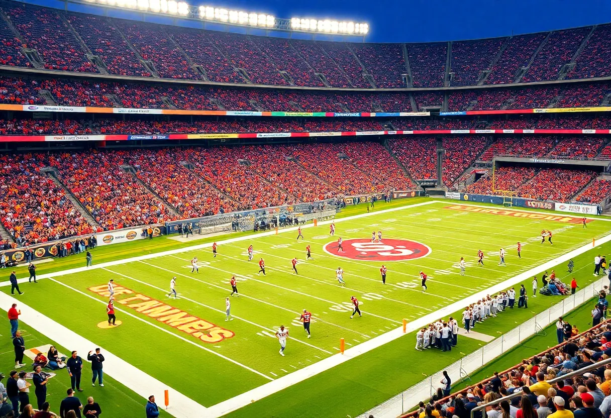 A full football stadium ready for an Ole Miss game