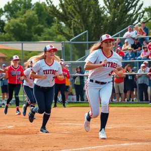 Ole Miss softball team in action on the field
