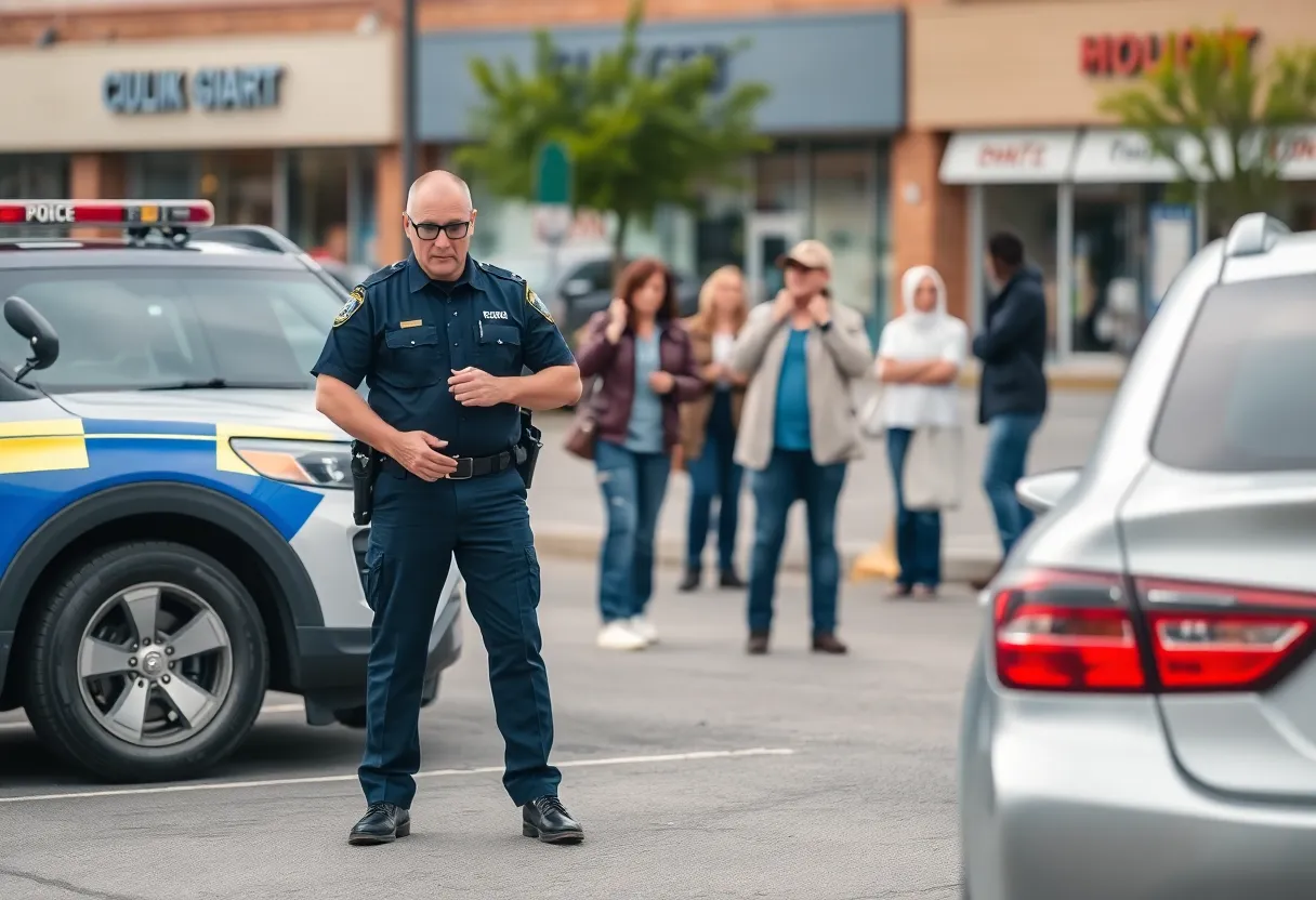 Police officers investigating a commercial burglary incident in Oxford