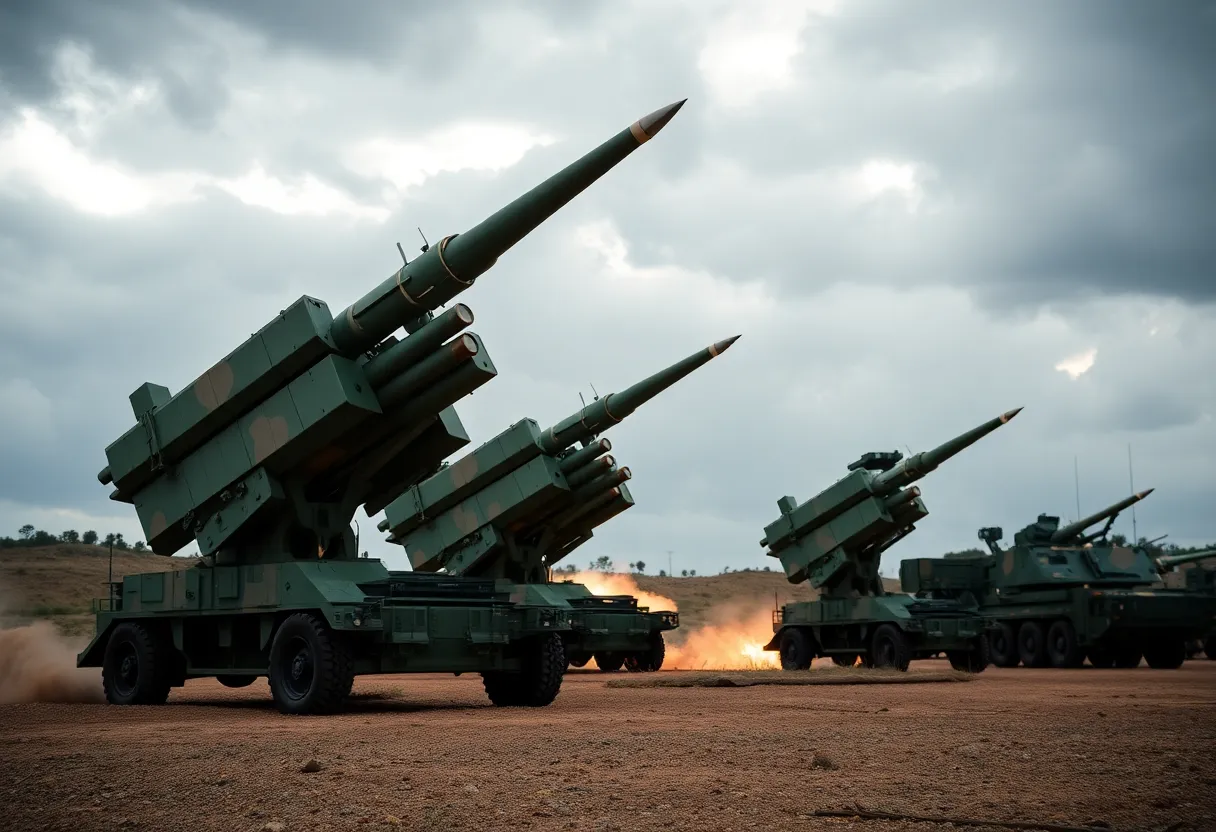 Patriot missile system deployed for defense