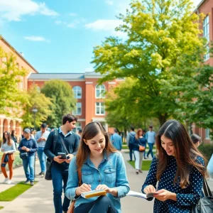 Students on the University of Mississippi campus studying and engaging in academic activities.