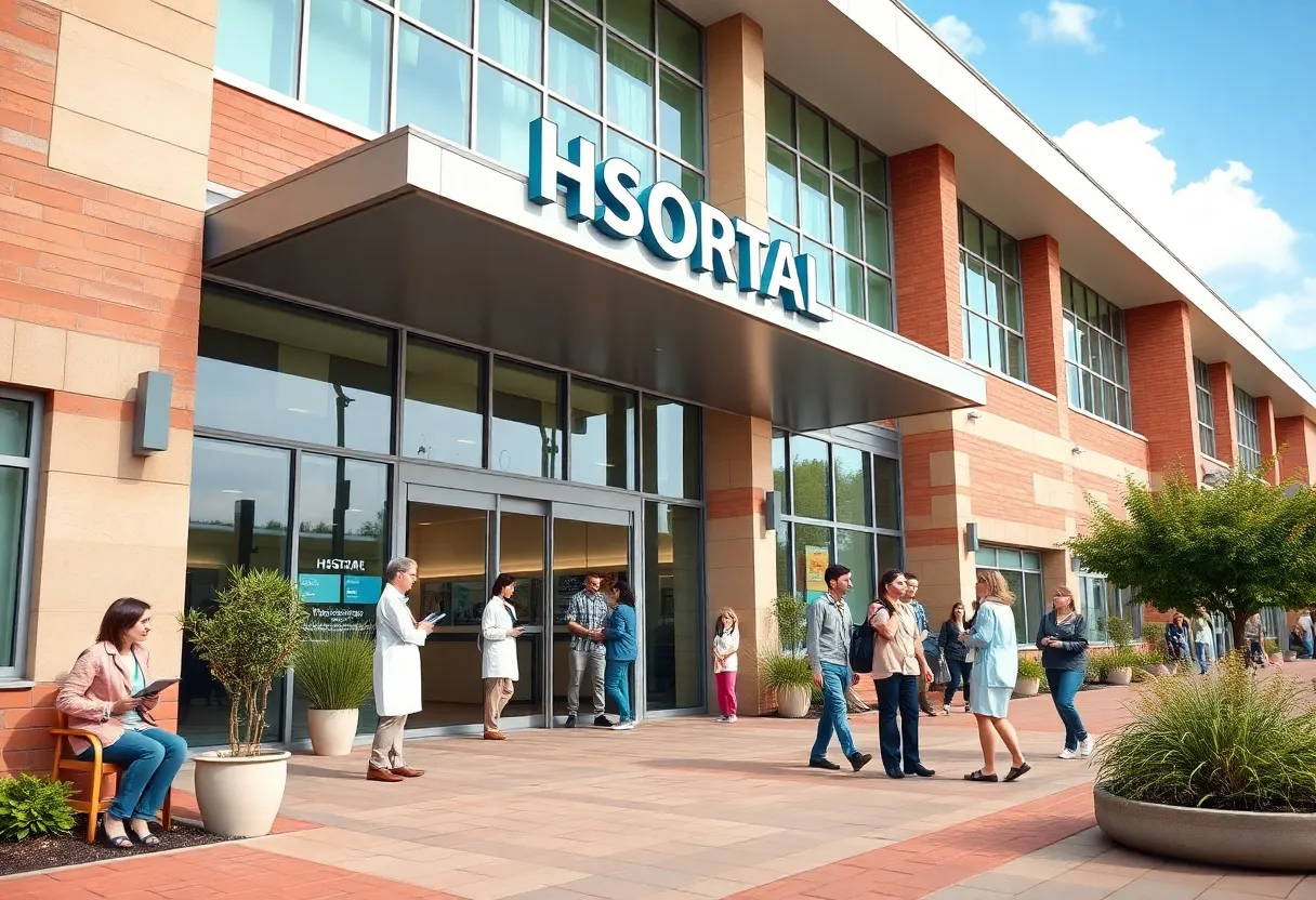 Baptist Memorial Hospital building in Oxford, Mississippi.