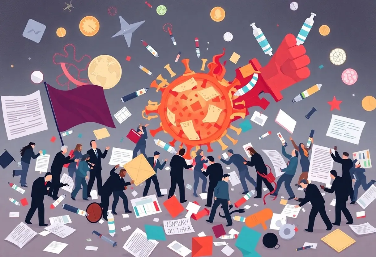 Abstract representation of CDC turmoil and leadership resignations