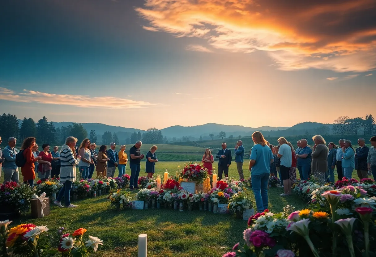 Community gathering for memorial service