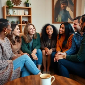 People engaged in a supportive conversation about mental health