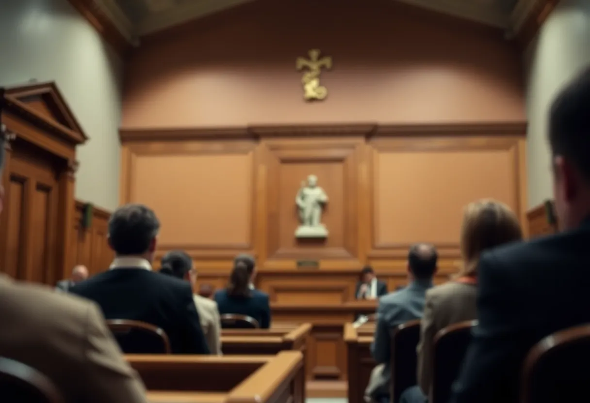 Conceptual representation of courtroom justice and survivor challenges