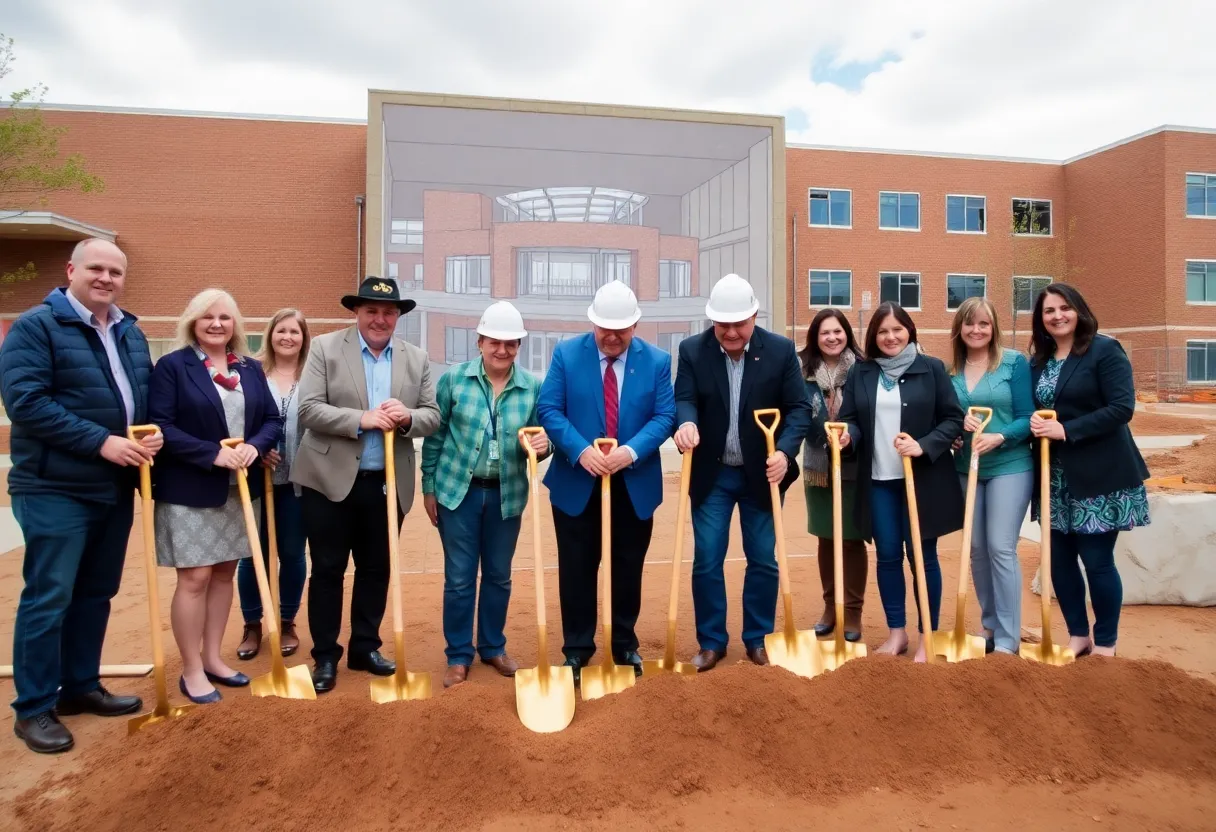 Groundbreaking ceremony for the new gym wing at Regents School of Oxford