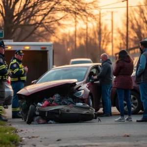 Emergency responders at a hit-and-run accident scene