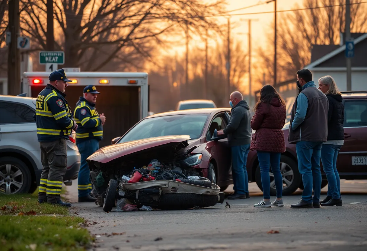 Emergency responders at a hit-and-run accident scene