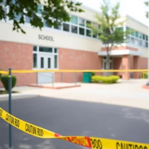 Exterior view of Lafayette County school during lockdown