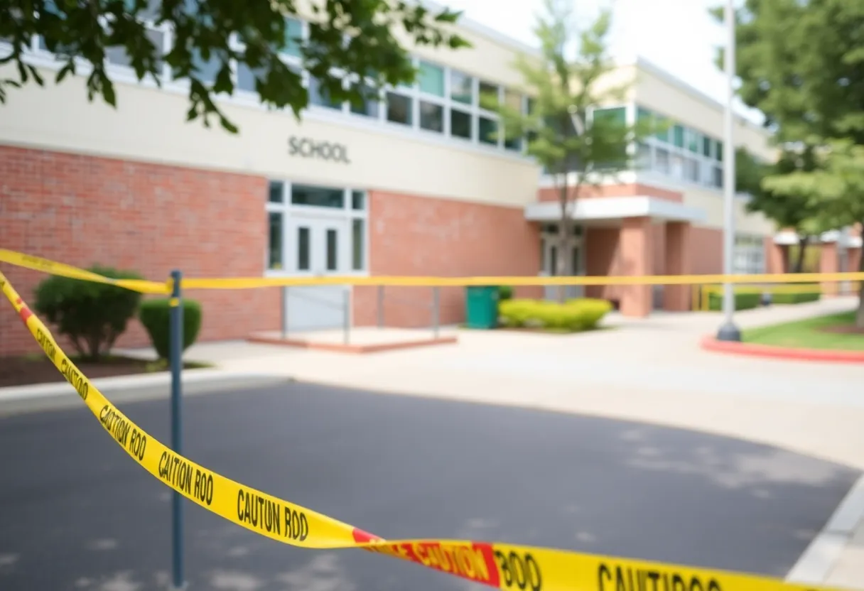 Exterior view of Lafayette County school during lockdown