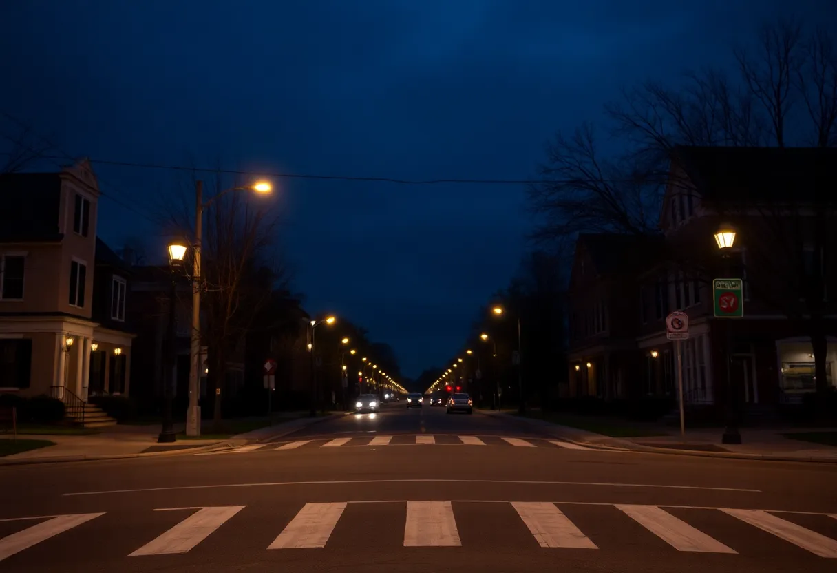 Pedestrian crosswalk in Oxford with safety signage