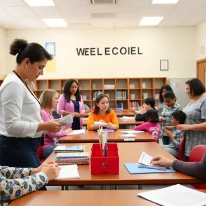 Teachers and staff working together at the Oxford School District