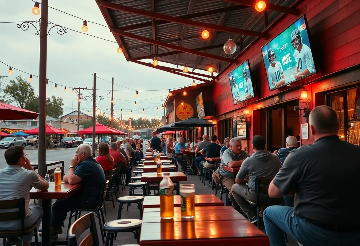 A welcoming sports bar environment promoting community and faith.